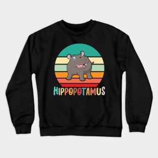 Vintage Retro Hippopotamus Crewneck Sweatshirt